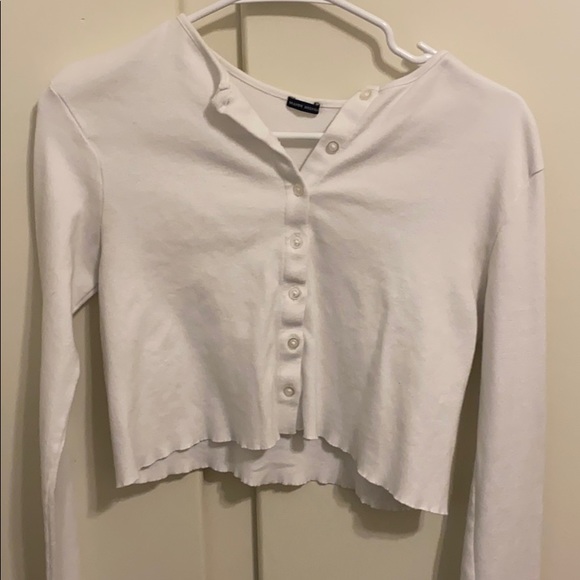 Brandy Melville Tops - White, button up long sleeve